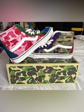 Colorblock High-Top Bape Vans Sk8-Hi DX Bape Multi Camo